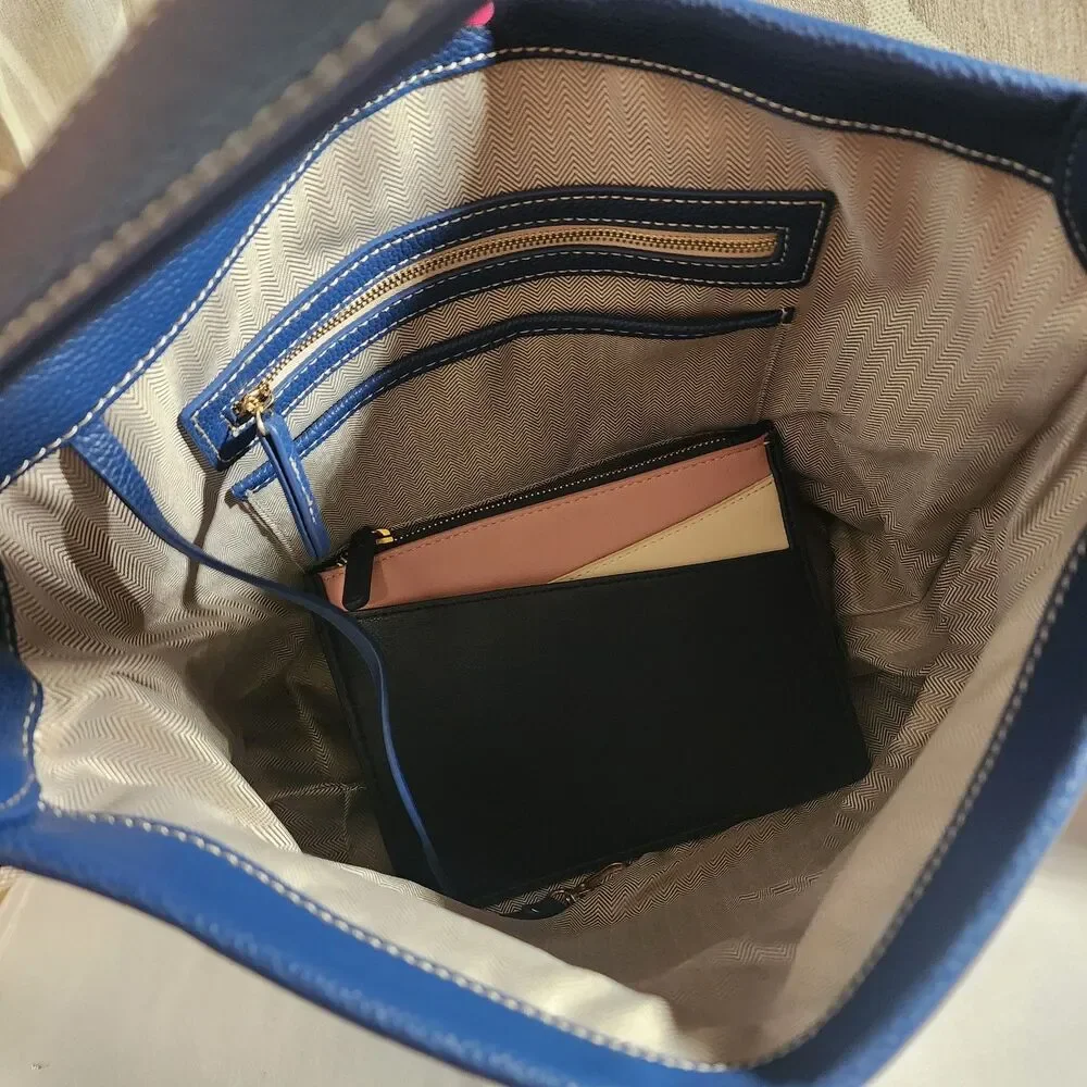 Bundle Blue Handbag & Loft Outlet Wallet Faux Leather NEW